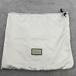 Gucci Dust Bag White Large Satin Drawstring Purse Handbag Storage 18x15